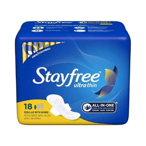 Stayfree Ultrathin Reg Ww 18pk