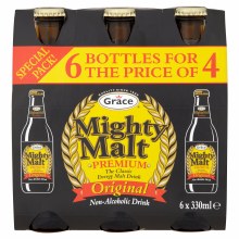 6PK MIGHTY MALT GLASS 330ML