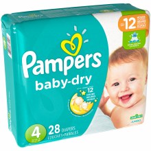 Green Pk Pampers #4 28pk (4cs)