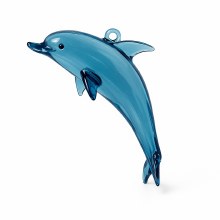 Dark Blue Glass Dolphin Orn