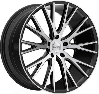 22X9.0 5-115 +15 74.1 SATIN BLACK WITH MACHINED FACE