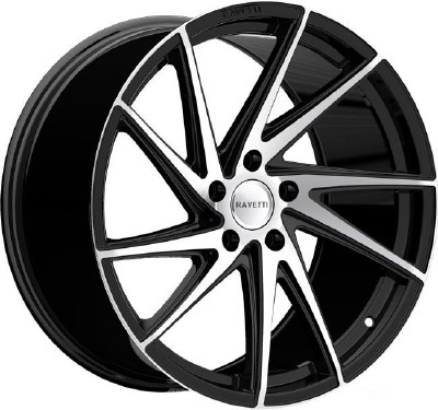 20X10 5-120 +45 74.1 BLACK WITH MACHINED FACE