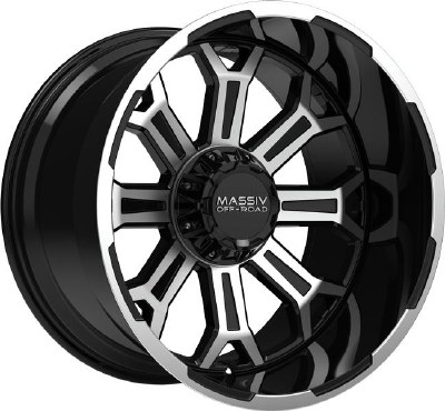 20X12 5-127 / 5-139.7 NEG44 87.1 BLACK WITH MACH FACE / FLANGE