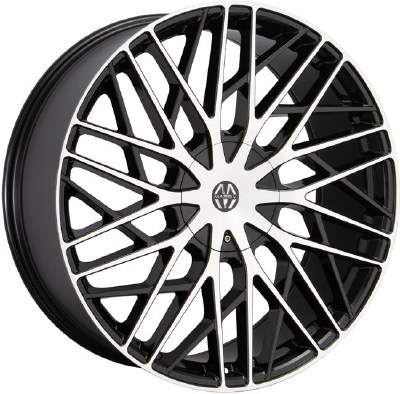 20X8.5 5-114.3 / 5-127 +38 74.1 BLACK W/ MACH FACE - EXECUTIVE