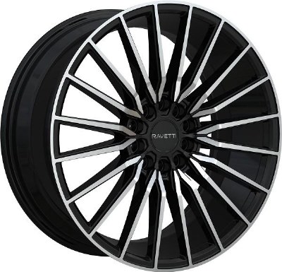 17X7.5 5-114.3 / 5-120 +38 74.1 BLACK WITH MACHINED FACE