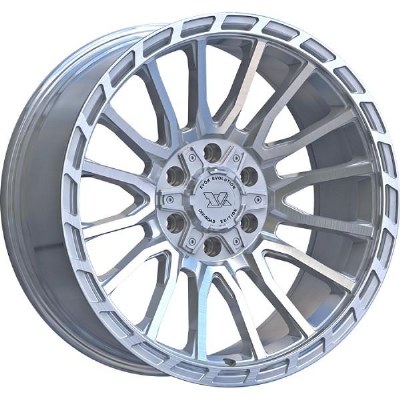 17X9.0 6-135 / 6-139.7 +12 106 GLOSS SILVER MACHINED FACE / FLANGE