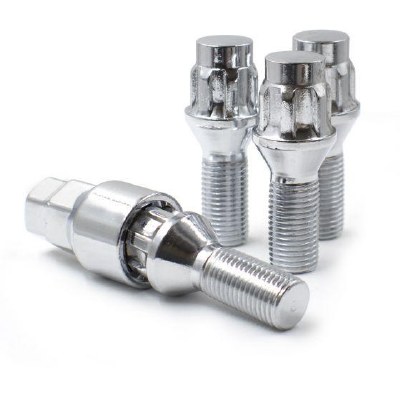 14 MM 1.50 X 28MM CONICAL LUG BOLT LOCKS ONLY  - (4 LOCKS + 1 KEY)