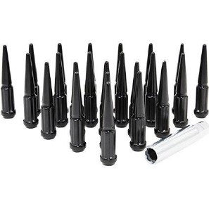 1/2 BLACK SPIKE LUGS - (23 SPIKE LUGS + 1KEY)