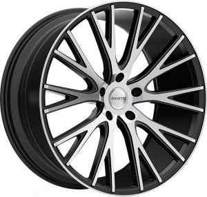 22X9.0 5-115 +15 74.1 SATIN BLACK WITH MACHINED FACE