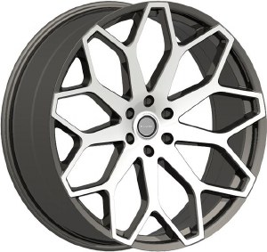24X9.5 6-135 +25 87.1 BLACK W/MACH FACE