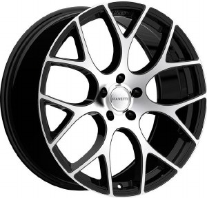 18X8.0 5-108 +38 74.1 BLACK WITH MACHINED FACE