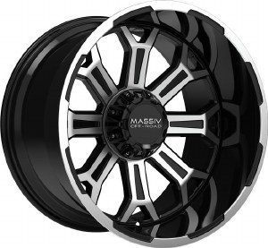 20X12 6-135 / 6-139.7 NEG44 108 BLACK WITH MACH FACE / FLANGE (FITS 2019+)