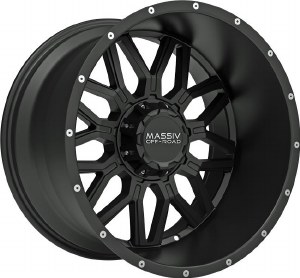 22X10 5-127 / 5-139.7 NEG18 87.1 SATIN BLACK WITH MILLED RIVETS