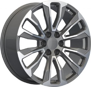 22X9.0 6-139.7 +28 78.1 GUNMETAL W/MACH FACE (FITS 2019+)