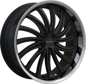 22X9.0 5-112 +32 66.56 BLACK WITH STAINLESS LIP