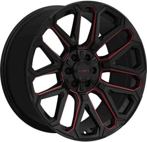 17X9.0 6-135 / 6-139.7 NEG12 108 BLACK AND RED MILLED