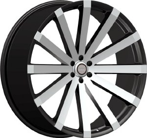 24X9.5 6-139.7 +25 108 BLACK W/MACH FACE (FITS 2019+)