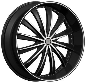 22X8.0 5-112 / 5-114.3 +38 73.1 BLACK W/MACH FACE / PINSTRIPE