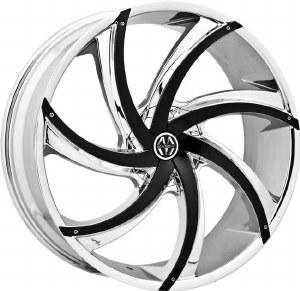 22X8.5 5-112 / 5-114.3 +38 74.1 CHROME/BLACK INSERTS - TURBINO