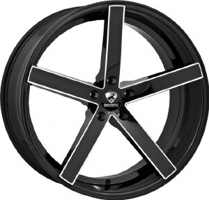 20X8.5 5-120 +38 74.1 BLACK WITH MILLED SPOKE