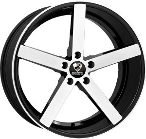 22X8.5 5-120 +15 74.1 BLACK WITH BRUSHED FACE
