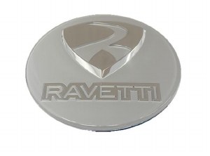 RAVETTI SILVER W/CHROME LOGO FOR CAP BASE (CC016-1P)