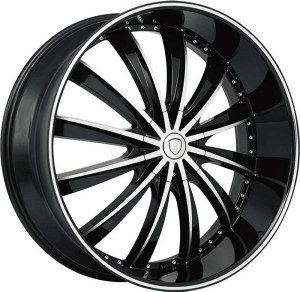 22X8.0 5-100 / 5-114.3 +38 73.1 BLACK W/MACH FACE / PINSTRIPE **ONLY SOLD IN SETS OF 4**