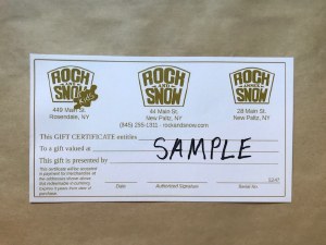 Rock and Snow Gift Certificate