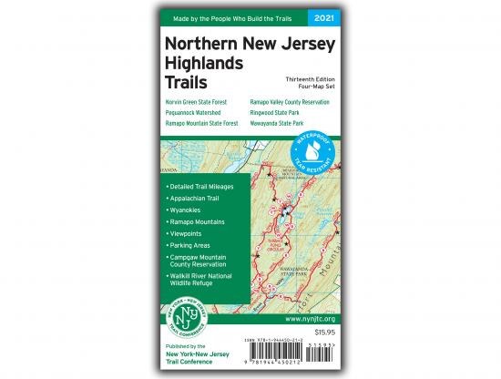 Northern New Jersey Highlands Trails Map - Rock and Snow