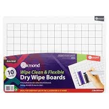 DRY WIPE 2CM GRID 10PK