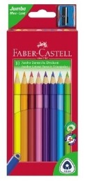 Colouring Pencils - Faber Castell 10 Extra thick Triangular colouring pencils