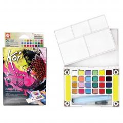 Koi Watercolours - Pocket Field Sketch Box 24 half pans