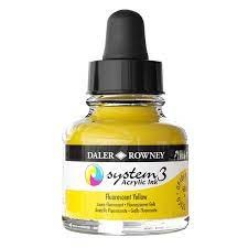 System 3 Acrylic Ink Fluorescent Yellow 29.5 ml