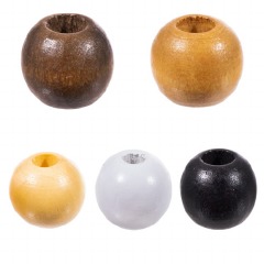 WOODEN BEADS 20MM PK 14