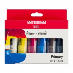 Amsterdam All Acrylics Primary Set of 6 20ml