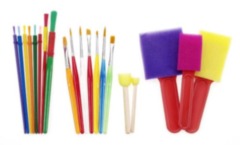 20 Assorted Brushes for Kid's Crafts