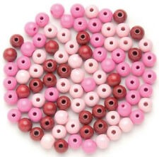 BEADS WOODEN 80 PINKS