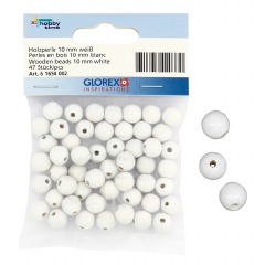 BEADS WOODEN 118 WHITE