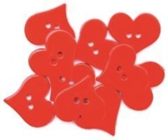 Heart Buttons Pack of 9