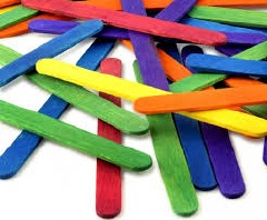Lollipop Sticks Pack of 50 Coloured