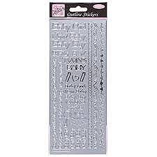 Outline Border Stickers - Baby Silver