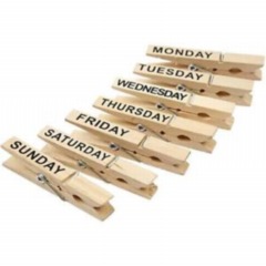 Days of The Week Clothes Pegs