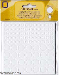 Foam 3d Double Sided Adhesive Dots 12mm 6mm pk Cardz N Scrapz