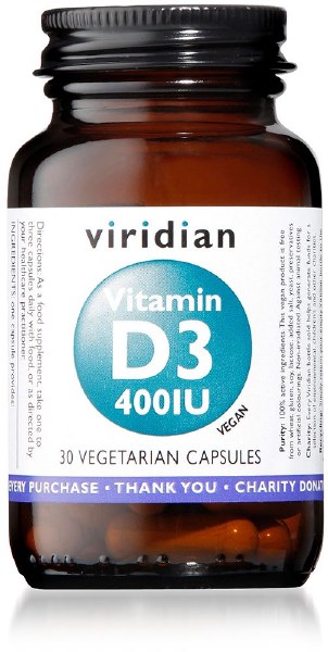 Viridian Vitamin D3 400iu - 30 Capsules