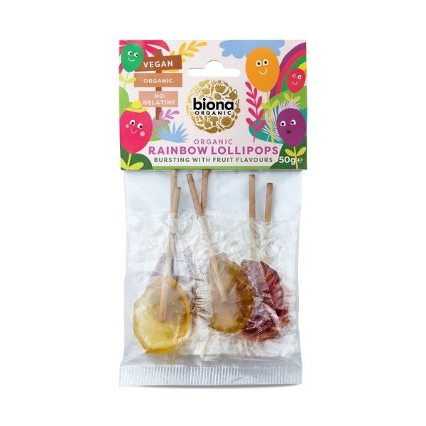 Picture of Biona Organic Rainbow Lollies - 50g
