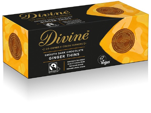 Divine Dark Chocolate Ginger Thins - 200g