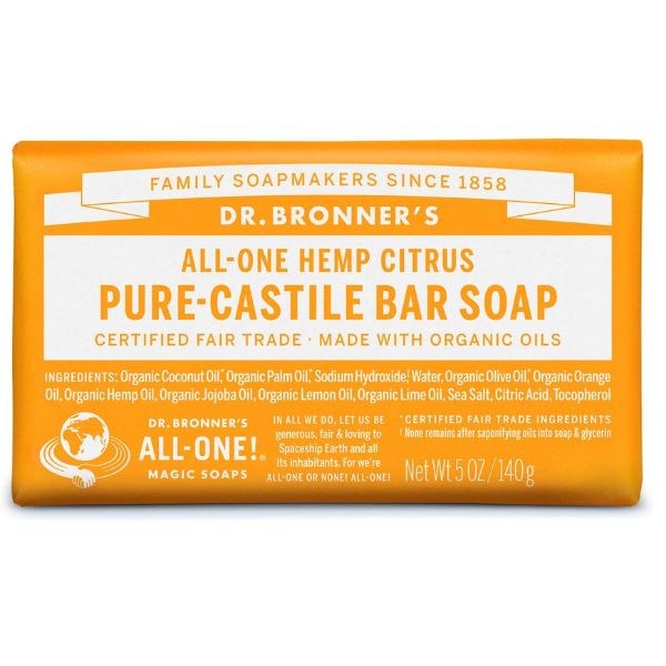 Dr Bronner's Castile Soap Bar Citrus Orange - 140g