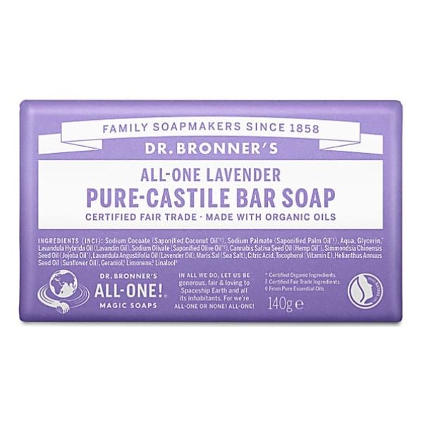 Picture of Dr Bronner's Lavender Castile Soap Bar - 140g