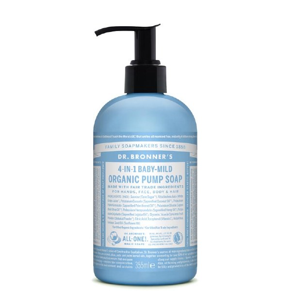 Dr Bronner's 4 in 1 Baby Mild Pump Soap - 355ml