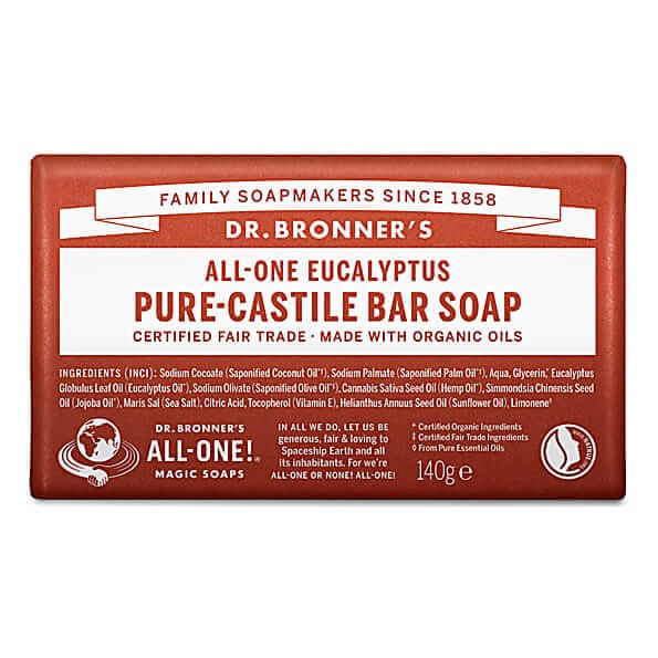 Dr Bronner's Eucalyptus Castile Soap Bar - 140g